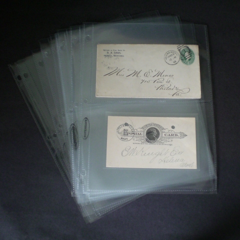 2 Pocket Page- Holds items up to 5 1/8 x 7 1/8 . We use archival quality polypro
